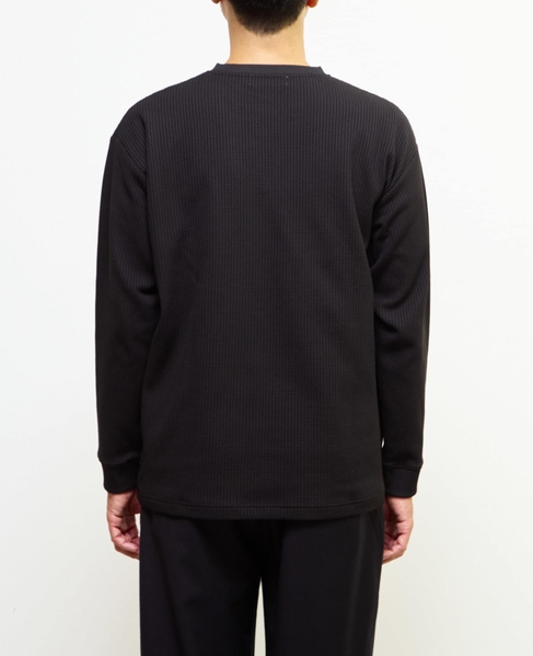 【MASTER FRAME/マスターフレーム】エステルワッフル長袖クルーネックTシャツ 詳細画像 ベージュ 4