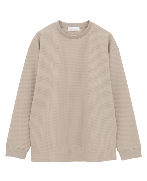 【MASTER FRAME/マスターフレーム】エステルワッフル長袖クルーネックTシャツ 詳細画像 ベージュ 8