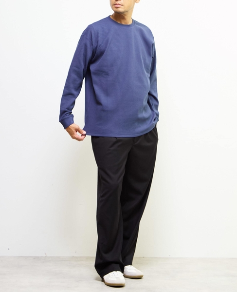 【MASTER FRAME/マスターフレーム】エステルワッフル長袖クルーネックTシャツ 詳細画像 ブルー 5