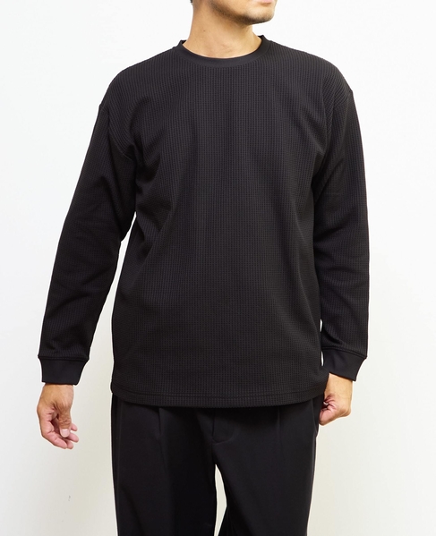 【MASTER FRAME/マスターフレーム】エステルワッフル長袖クルーネックTシャツ 詳細画像 ブルー 6