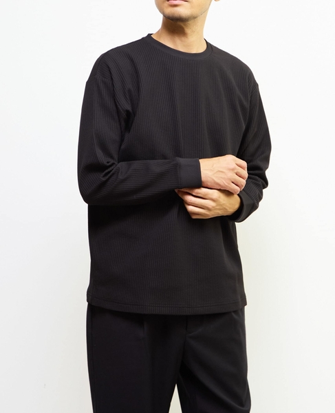 【MASTER FRAME/マスターフレーム】エステルワッフル長袖クルーネックTシャツ 詳細画像 ブルー 7