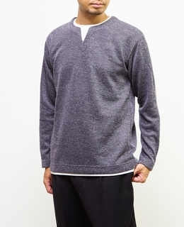 【MASTER FRAME/マスターフレーム】サカリバフェイクレイヤードキーネックTシャツ