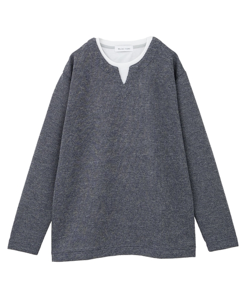 【MASTER FRAME/マスターフレーム】サカリバフェイクレイヤードキーネックTシャツ 詳細画像 ブルー 10