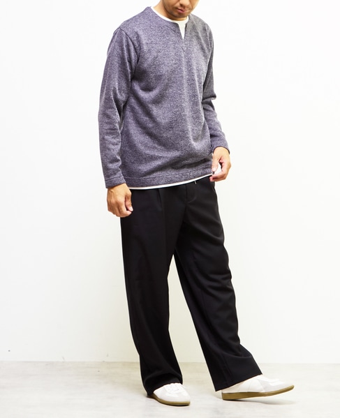 【MASTER FRAME/マスターフレーム】サカリバフェイクレイヤードキーネックTシャツ 詳細画像 ブルー 19