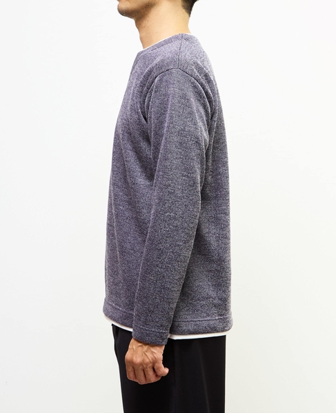 【MASTER FRAME/マスターフレーム】サカリバフェイクレイヤードキーネックTシャツ 詳細画像 ブルー 3