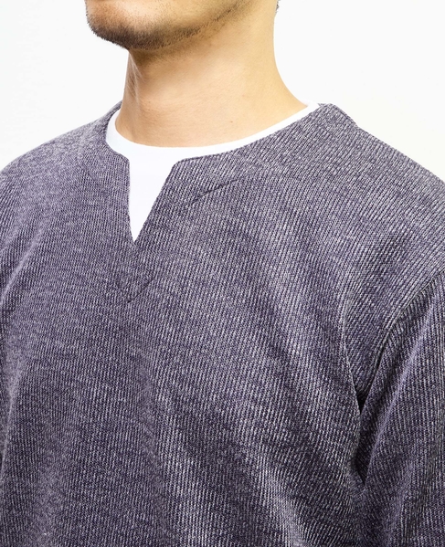 【MASTER FRAME/マスターフレーム】サカリバフェイクレイヤードキーネックTシャツ 詳細画像 ブルー 6