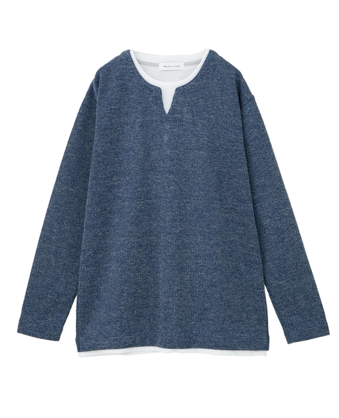 【MASTER FRAME/マスターフレーム】サカリバフェイクレイヤードキーネックTシャツ 詳細画像 ブルー 8