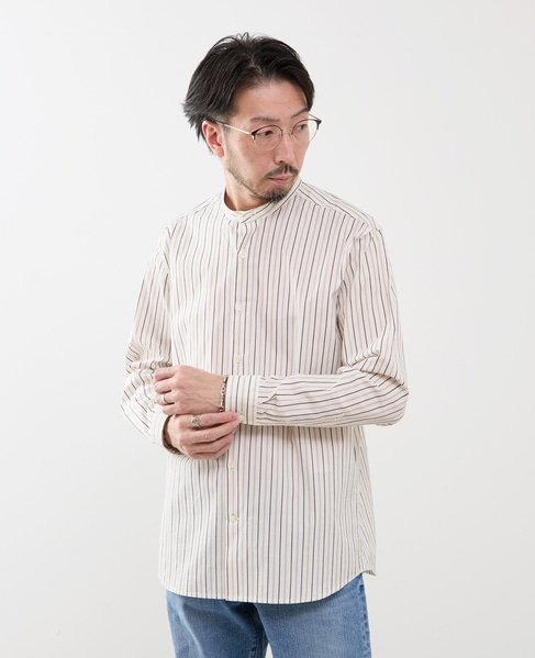 スタンダードバンドカラーシャツ 詳細画像 ストライプ 1