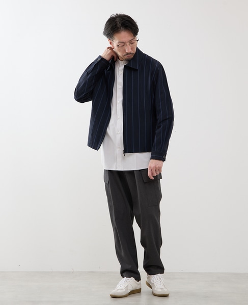 カラードストライプバンドカラーシャツ 詳細画像 ライトグレー 14