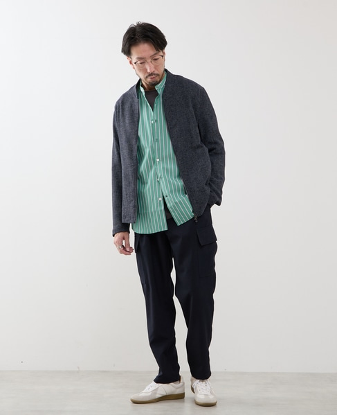 カラードストライプバンドカラーシャツ 詳細画像 ライトグレー 20