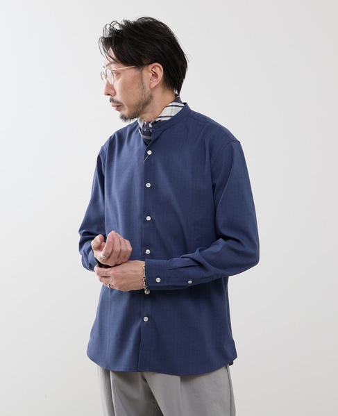 カラードストライプバンドカラーシャツ 詳細画像 ライトグレー 21