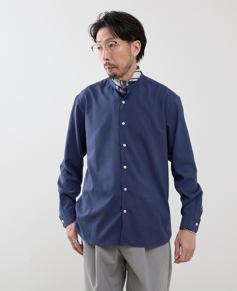 カラードストライプバンドカラーシャツ 詳細画像 ライトグレー 22