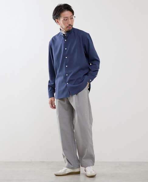 カラードストライプバンドカラーシャツ 詳細画像 ライトグレー 23