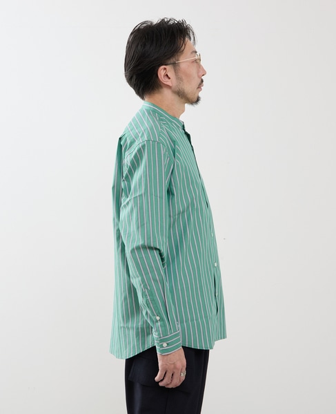 カラードストライプバンドカラーシャツ 詳細画像 ライトグレー 4