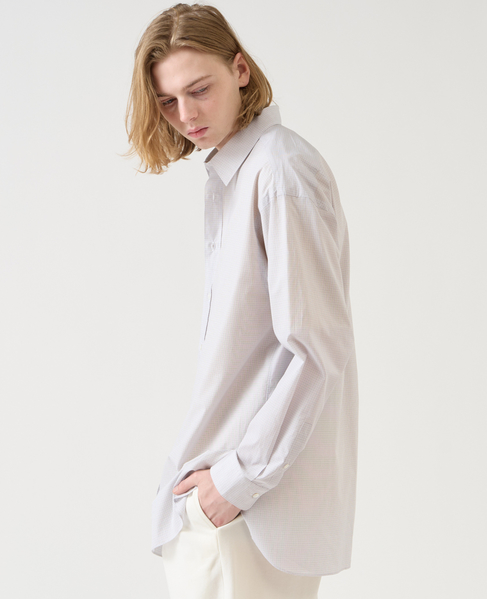 【1978 MEN'S MELROSE】トラッドレギュラーカラーシャツ 詳細画像 グレー 4