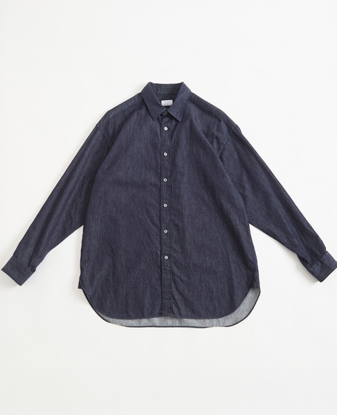 【1978 MEN'S MELROSE】デニムレギュラーカラーシャツ 詳細画像 インディゴ 1