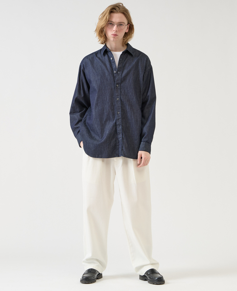 【1978 MEN'S MELROSE】デニムレギュラーカラーシャツ 詳細画像 インディゴ 13