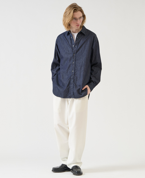 【1978 MEN'S MELROSE】デニムレギュラーカラーシャツ 詳細画像 インディゴ 14