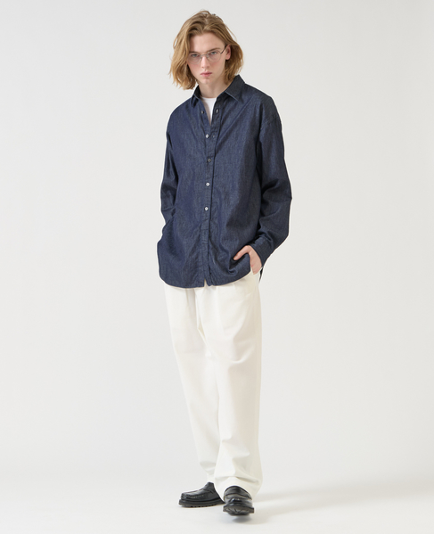 【1978 MEN'S MELROSE】デニムレギュラーカラーシャツ 詳細画像 インディゴ 15