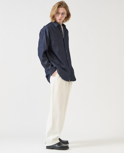 【1978 MEN'S MELROSE】デニムレギュラーカラーシャツ 詳細画像 インディゴ 16