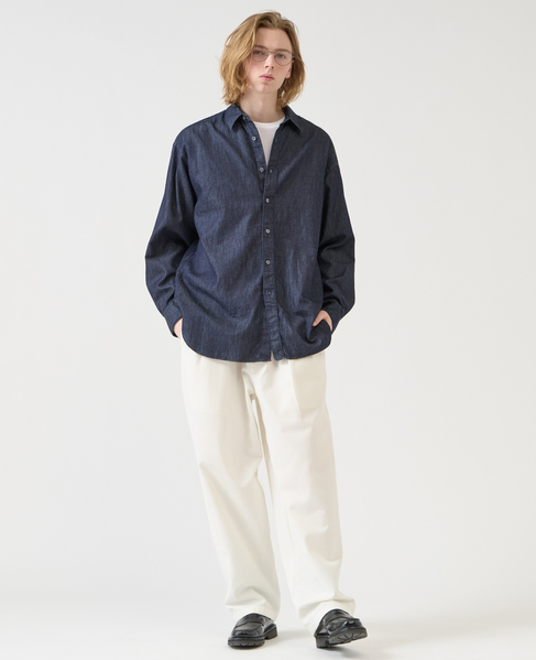 【1978 MEN'S MELROSE】デニムレギュラーカラーシャツ 詳細画像 インディゴ 18