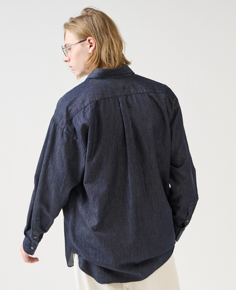 【1978 MEN'S MELROSE】デニムレギュラーカラーシャツ 詳細画像 インディゴ 9