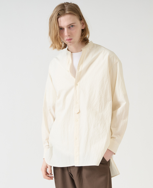 【1978 MEN'S MELROSE】ナチュラルタイプライターバンドカラーシャツ 詳細画像 アイボリー 10