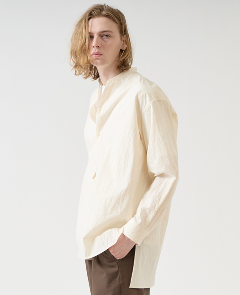 【1978 MEN'S MELROSE】ナチュラルタイプライターバンドカラーシャツ 詳細画像 アイボリー 12