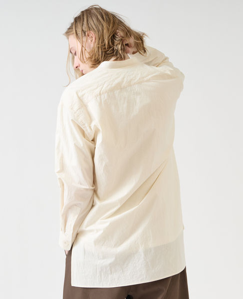 【1978 MEN'S MELROSE】ナチュラルタイプライターバンドカラーシャツ 詳細画像 アイボリー 13