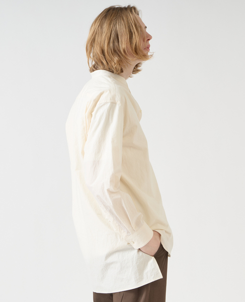 【1978 MEN'S MELROSE】ナチュラルタイプライターバンドカラーシャツ 詳細画像 アイボリー 14