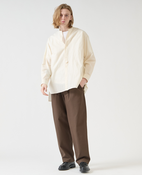 【1978 MEN'S MELROSE】ナチュラルタイプライターバンドカラーシャツ 詳細画像 アイボリー 16