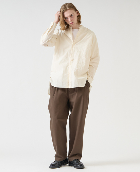 【1978 MEN'S MELROSE】ナチュラルタイプライターバンドカラーシャツ 詳細画像 アイボリー 21