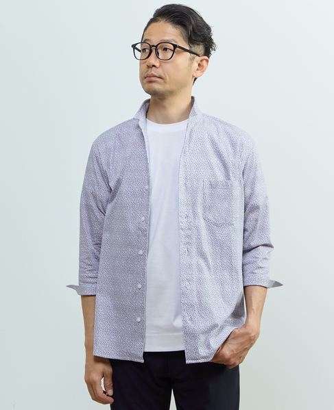 ストレッチフィット ワンピースカラー 七分袖シャツ 詳細画像 ライトグレー 21