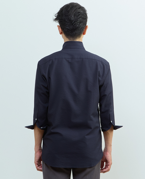 ストレッチフィット ワンピースカラー 七分袖シャツ 詳細画像 ライトグレー 4