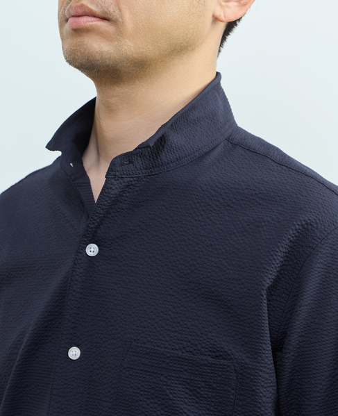 ストレッチフィット ワンピースカラー 七分袖シャツ 詳細画像 ライトグレー 6