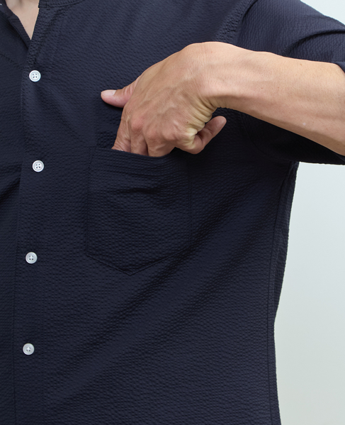 ストレッチフィット ワンピースカラー 七分袖シャツ 詳細画像 ライトグレー 7