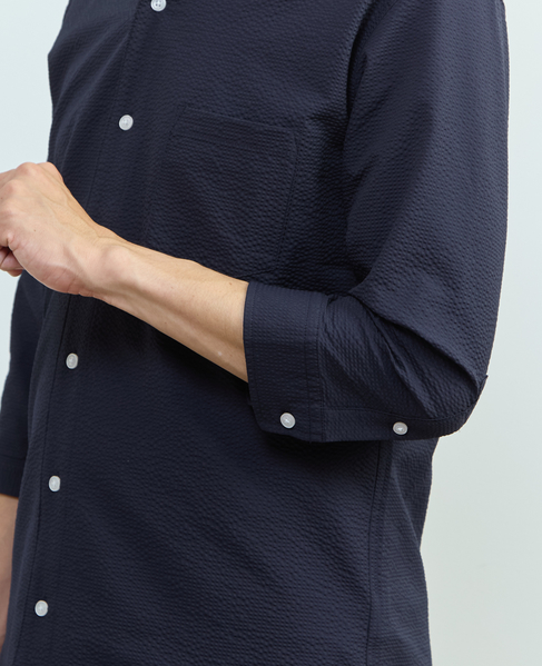 ストレッチフィット ワンピースカラー 七分袖シャツ 詳細画像 ライトグレー 8