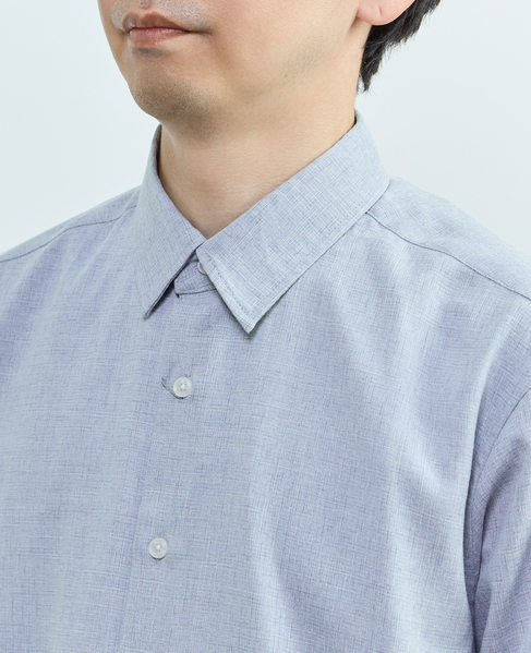 リネンライクエステル レギュラーカラー8分袖シャツ 詳細画像 サックス 6