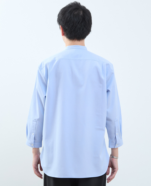 マルチファブリックバンドカラー8分袖シャツ 詳細画像 ホワイト 4