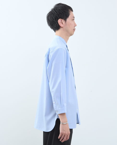 マルチファブリックバンドカラー8分袖シャツ 詳細画像 ホワイト 5