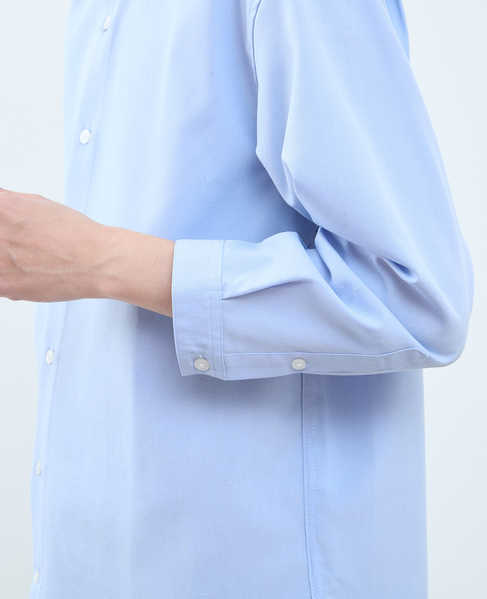 マルチファブリックバンドカラー8分袖シャツ 詳細画像 ホワイト 7