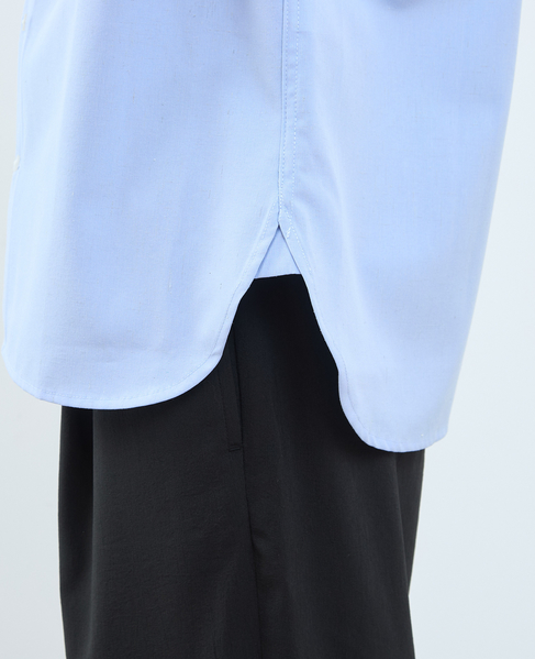 マルチファブリックバンドカラー8分袖シャツ 詳細画像 ホワイト 8