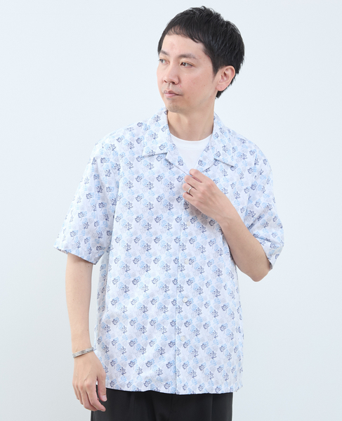 ボタニカルプリント半袖オープンカラーシャツ 詳細画像 ホワイト 11