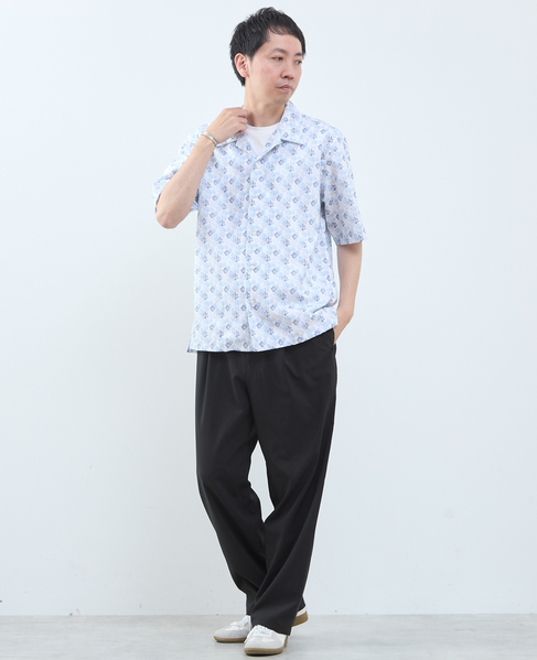 ボタニカルプリント半袖オープンカラーシャツ 詳細画像 ホワイト 13