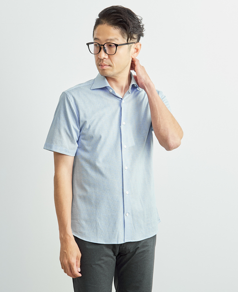 プレミアムジャージワイドカラー半袖シャツ 詳細画像 ブルー 14