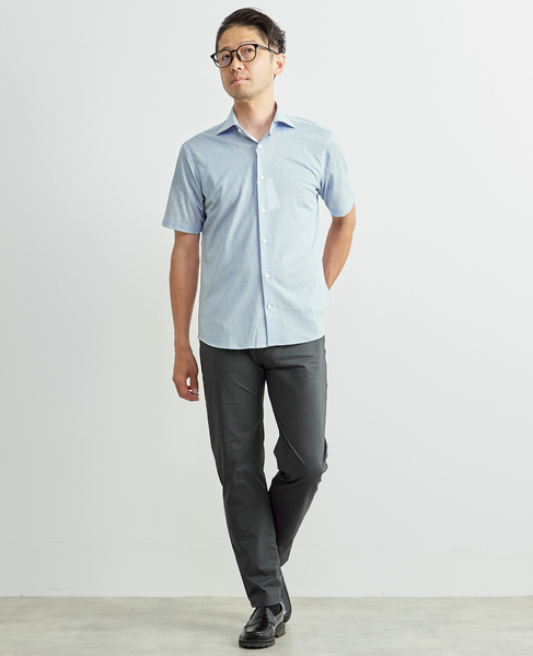 プレミアムジャージワイドカラー半袖シャツ 詳細画像 ブルー 15