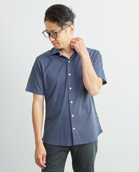 プレミアムジャージワイドカラー半袖シャツ 詳細画像 ブルー 17