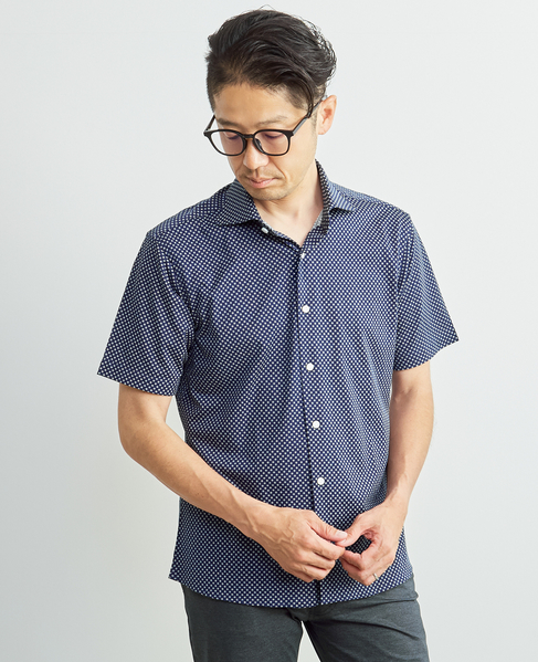 プレミアムジャージワイドカラー半袖シャツ 詳細画像 ブルー 18