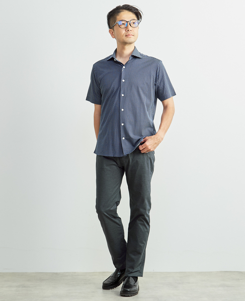 プレミアムジャージワイドカラー半袖シャツ 詳細画像 ブルー 19