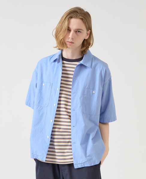 【1978 MEN'S MELROSE】オーガニックタイプライターワークシャツ 詳細画像 ブルー 1